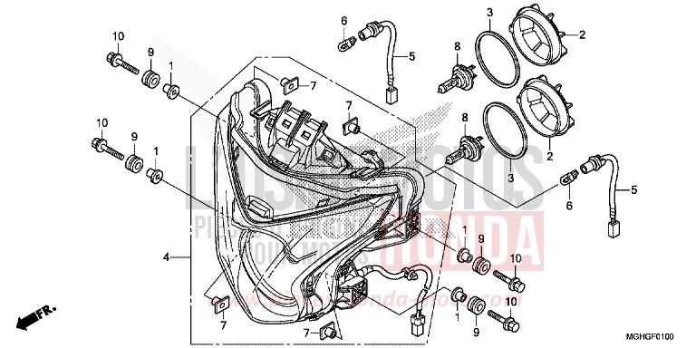 PROJECTEUR von VFR1200X "Crosstourer" DCT DEGITAL SILVER METALLIC (NHA30) von 2016